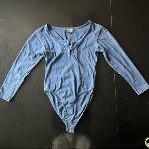Moss & Ivy Long-Sleeve Blue Kids One-Piece Bodysuit